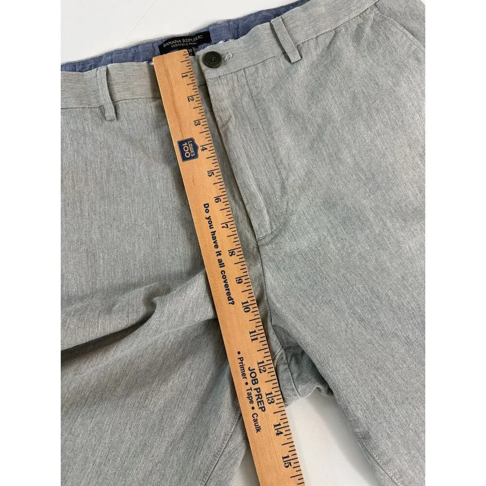 Banana Republic Men's Kentfield Pants Heather Grey Cotton Size 36 x 32